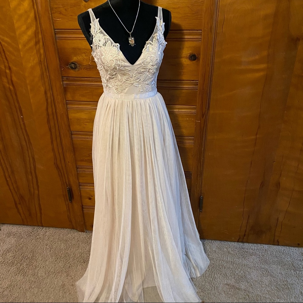 Long Formal Cream Dress